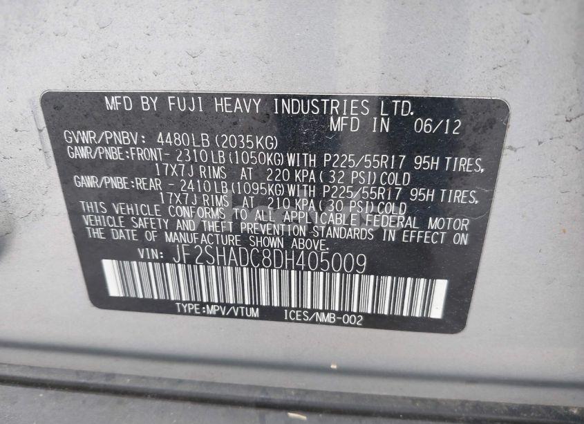 Photo 9 of 2013 Subaru Forester 2.5X PREMIUM (VIN JF2SHADC8DH405009)