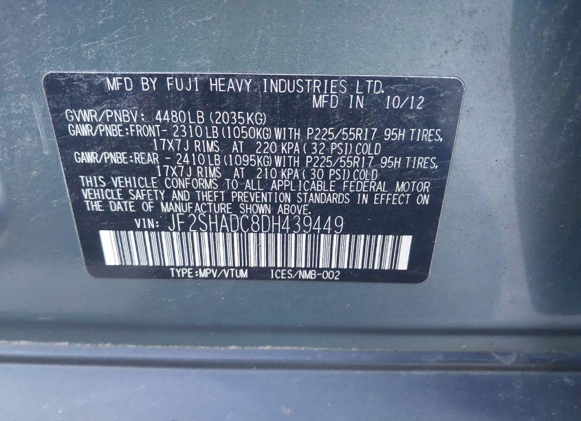 Photo 9 of 2013 Subaru Forester 2.5X PREMIUM (VIN JF2SHADC8DH439449)