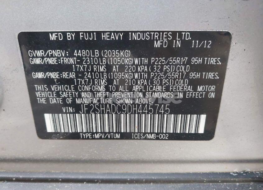 Photo 9 of 2013 Subaru Forester 2.5X PREMIUM (VIN JF2SHADC9DH445745)