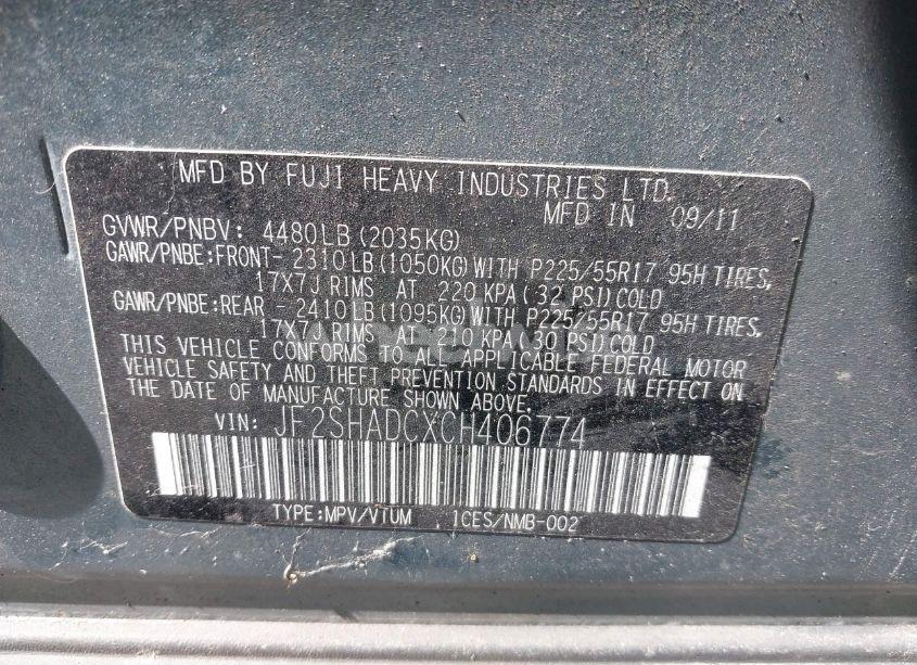 Photo 9 of 2012 Subaru Forester 2.5X PREMIUM (VIN JF2SHADCXCH406774)