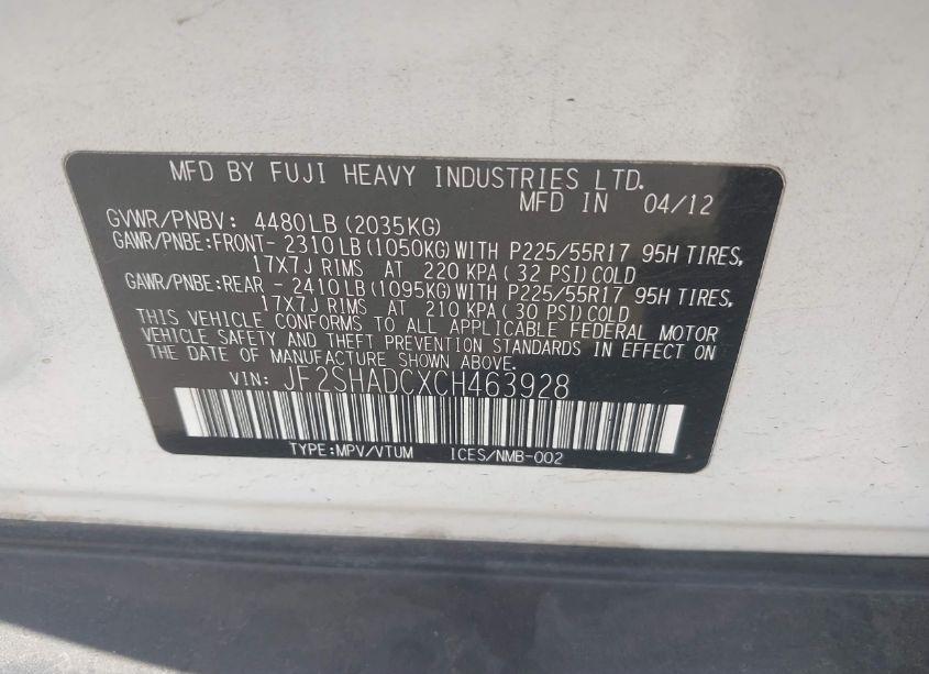 Photo 9 of 2012 Subaru Forester 2.5X PREMIUM (VIN JF2SHADCXCH463928)