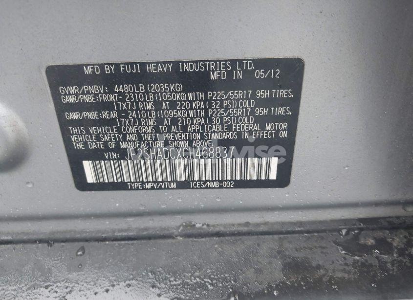 Photo 9 of 2012 Subaru Forester 2.5X PREMIUM (VIN JF2SHADCXCH468837)