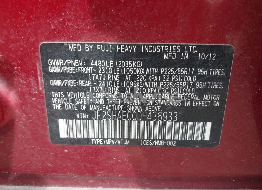 Photo 9 of 2013 Subaru Forester 2.5X LIMITED (VIN JF2SHAEC0DH436933)