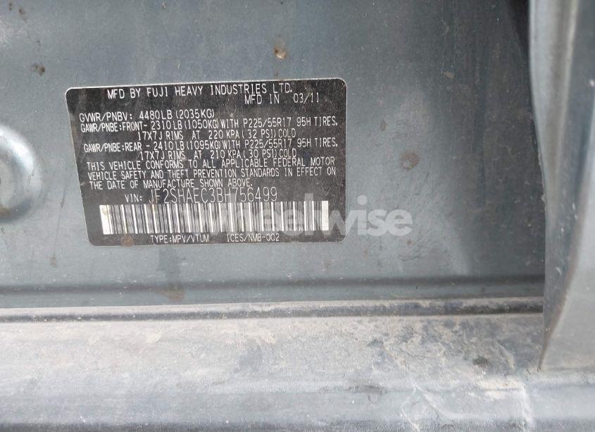 Photo 9 of 2011 Subaru Forester 2.5X LIMITED (VIN JF2SHAEC3BH756499)