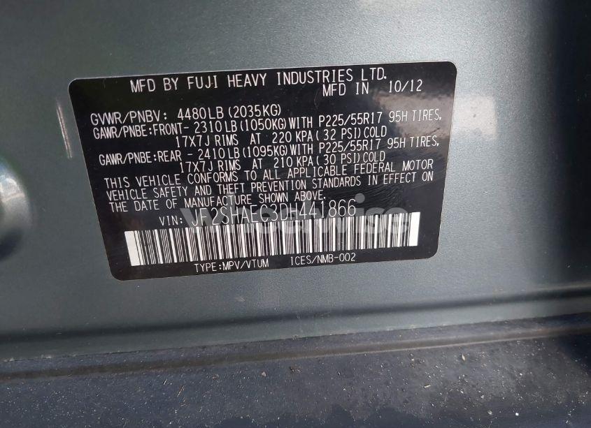 Photo 9 of 2013 Subaru Forester 2.5X LIMITED (VIN JF2SHAEC3DH441866)