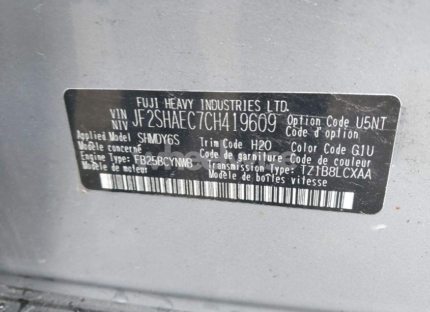 Photo 9 of 2012 Subaru Forester 2.5X LIMITED (VIN JF2SHAEC7CH419609)