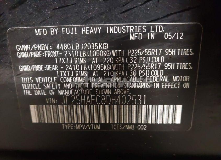 Photo 9 of 2013 Subaru Forester 2.5X LIMITED (VIN JF2SHAEC8DH402531)