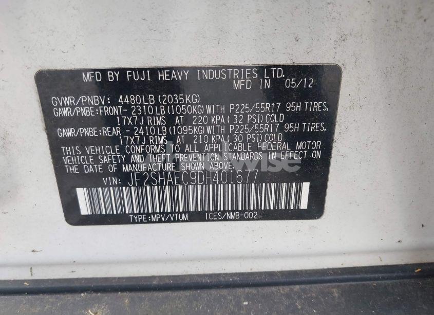 Photo 9 of 2013 Subaru Forester 2.5X LIMITED (VIN JF2SHAEC9DH401677)