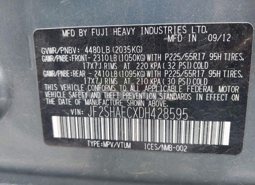 Photo 9 of 2013 Subaru Forester 2.5X LIMITED (VIN JF2SHAECXDH428595)