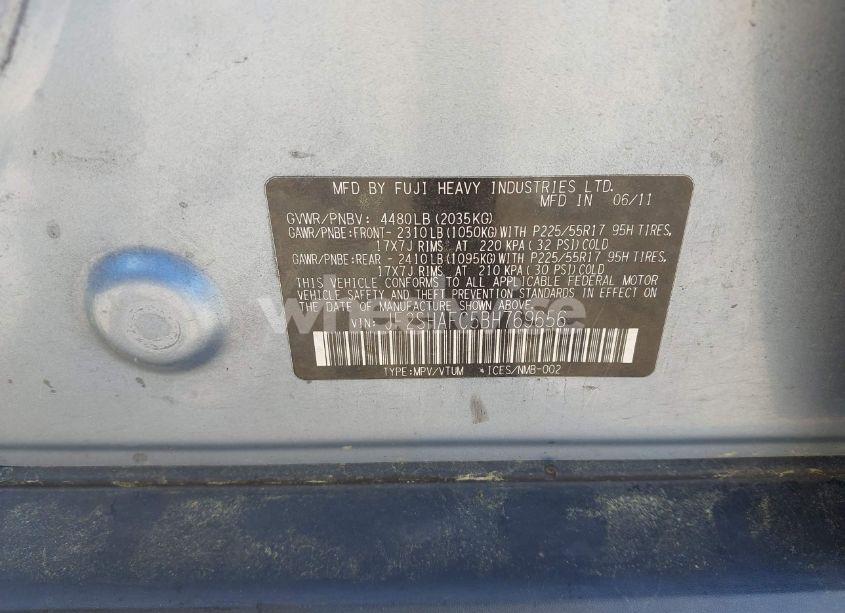 Photo 9 of 2011 Subaru Forester 2.5X LIMITED (VIN JF2SHAFC5BH769656)