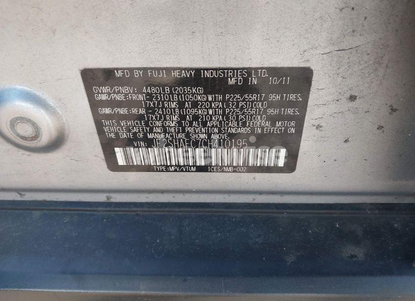 Photo 9 of 2012 Subaru Forester 2.5X LIMITED (VIN JF2SHAFC7CH410195)