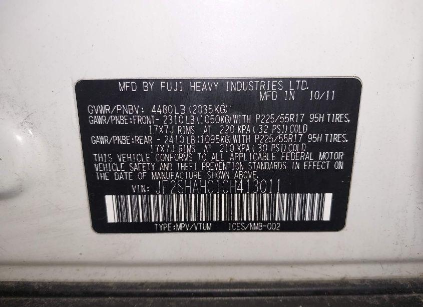 Photo 9 of 2012 Subaru Forester 2.5X TOURING (VIN JF2SHAHC1CH413011)