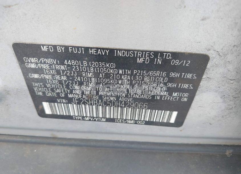 Photo 9 of 2013 Subaru Forester 2.5X (VIN JF2SHBAC5DH429066)