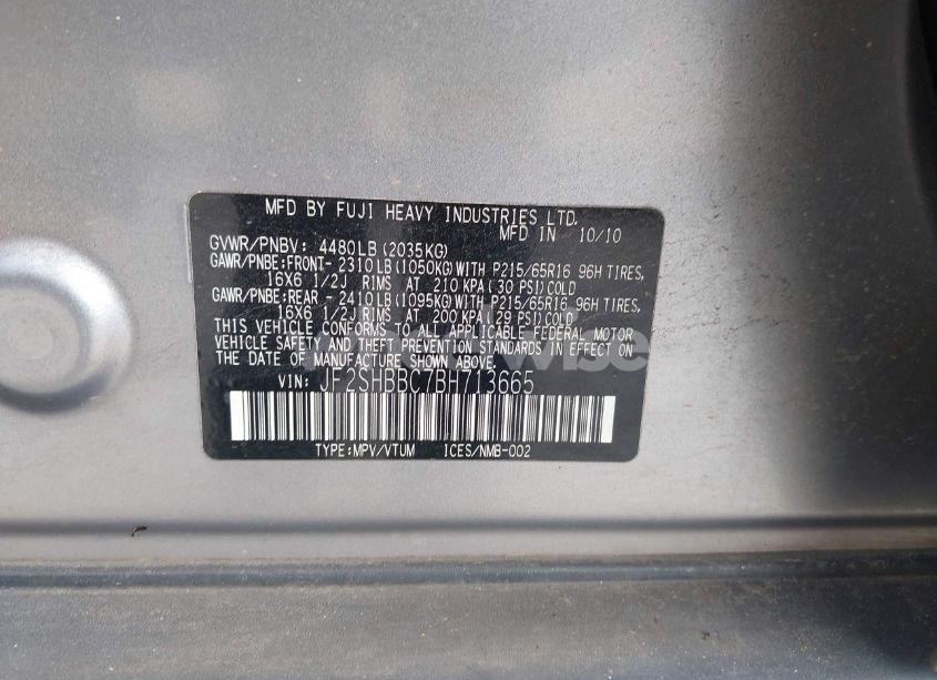 Photo 9 of 2011 Subaru Forester 2.5X (VIN JF2SHBBC7BH713665)