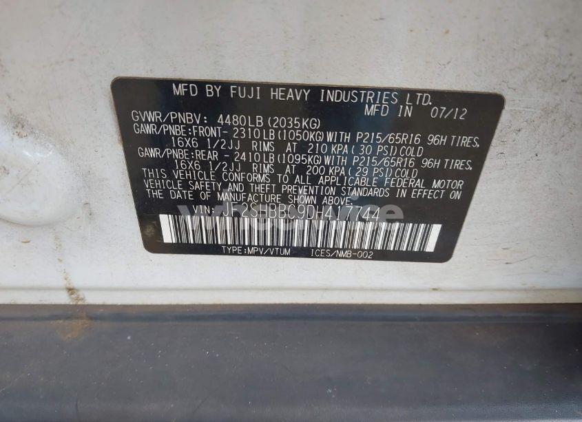 Photo 9 of 2013 Subaru Forester 2.5X (VIN JF2SHBBC9DH417744)