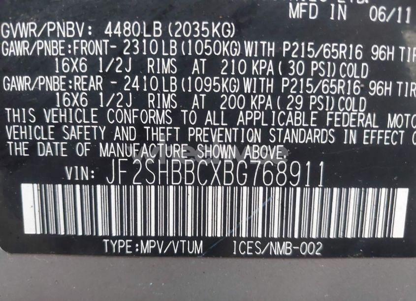 Photo 9 of 2011 Subaru Forester 2.5X (VIN JF2SHBBCXBG768911)
