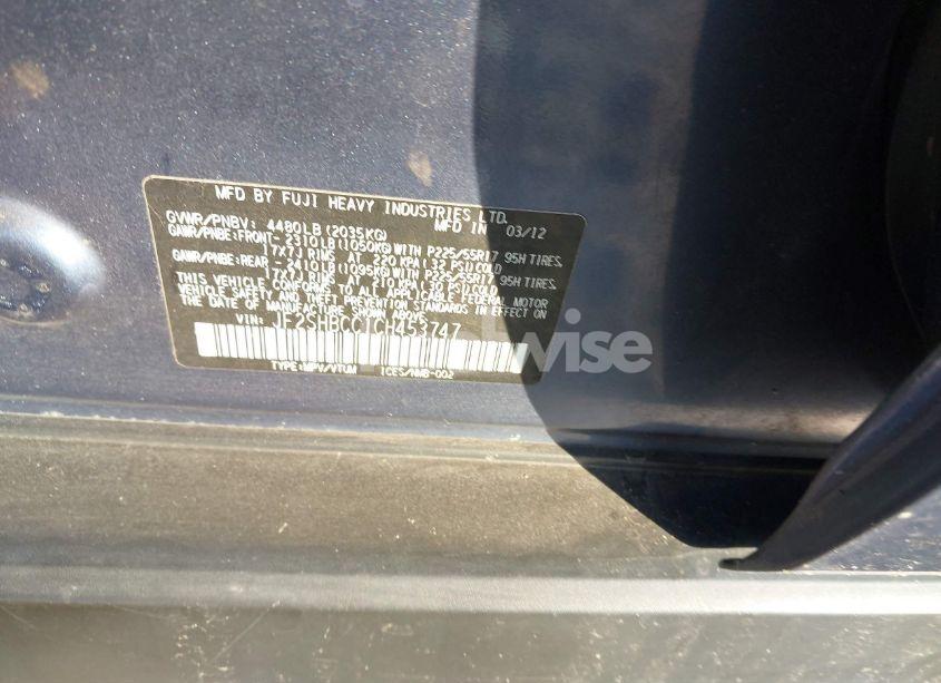 Photo 9 of 2012 Subaru Forester 2.5X PREMIUM (VIN JF2SHBCC1CH453747)