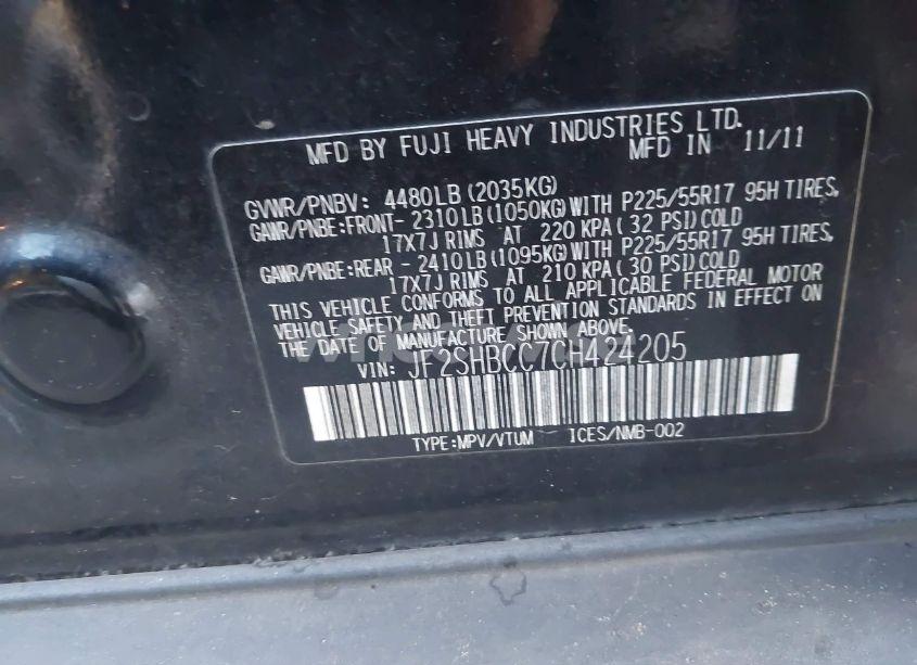 Photo 9 of 2012 Subaru Forester 2.5X PREMIUM (VIN JF2SHBCC7CH424205)