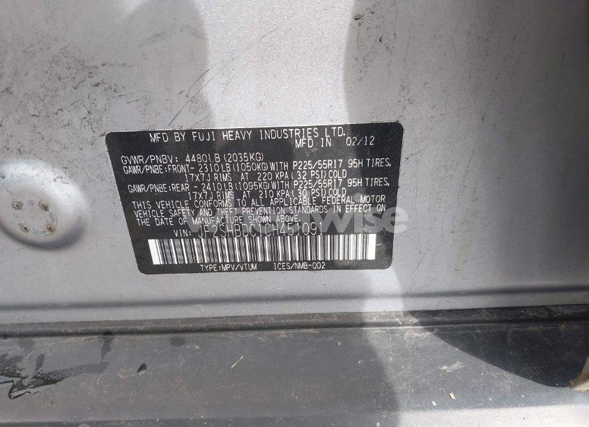 Photo 9 of 2012 Subaru Forester 2.5X PREMIUM (VIN JF2SHBDC1CH451091)