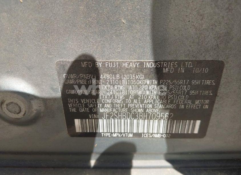 Photo 9 of 2011 Subaru Forester 2.5X PREMIUM (VIN JF2SHBDC3BH709562)