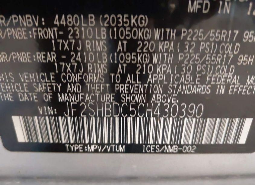 Photo 9 of 2012 Subaru Forester 2.5X PREMIUM (VIN JF2SHBDC5CH430390)