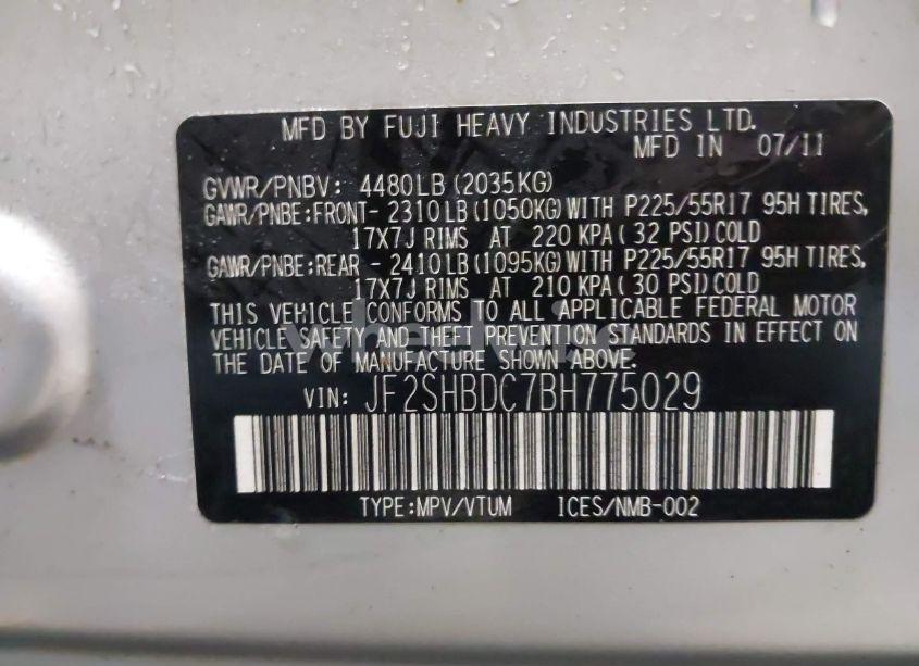 Photo 9 of 2011 Subaru Forester 2.5X PREMIUM (VIN JF2SHBDC7BH775029)