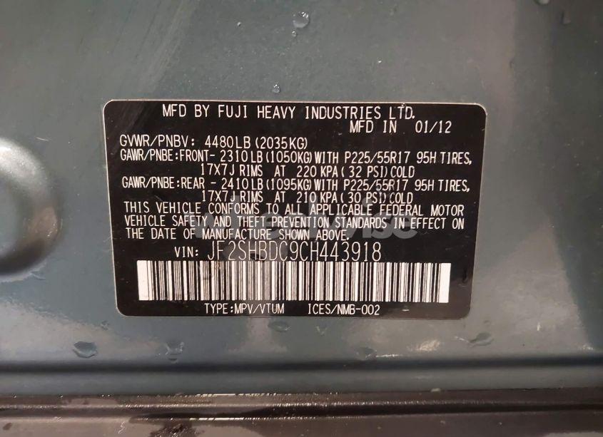 Photo 9 of 2012 Subaru Forester 2.5X PREMIUM (VIN JF2SHBDC9CH443918)