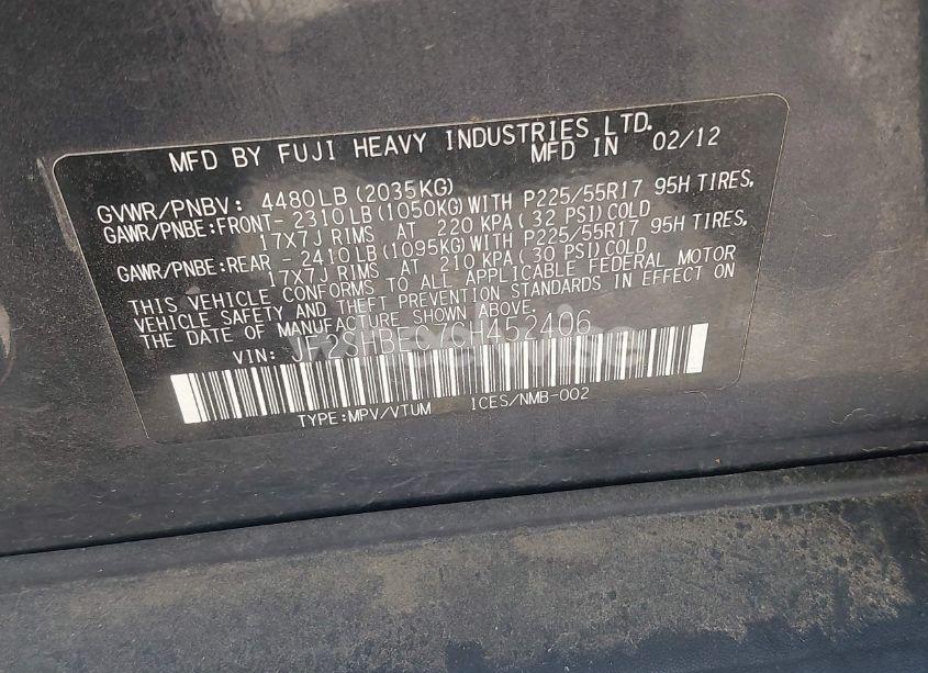 Photo 9 of 2012 Subaru Forester 2.5X LIMITED (VIN JF2SHBEC7CH452406)