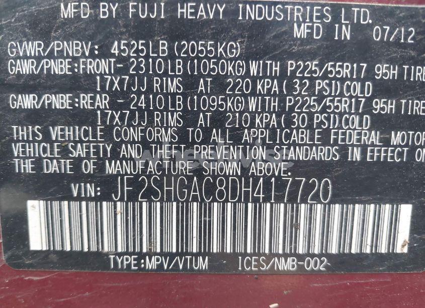 Photo 9 of 2013 Subaru Forester 2.5XT PREMIUM (VIN JF2SHGAC8DH417720)