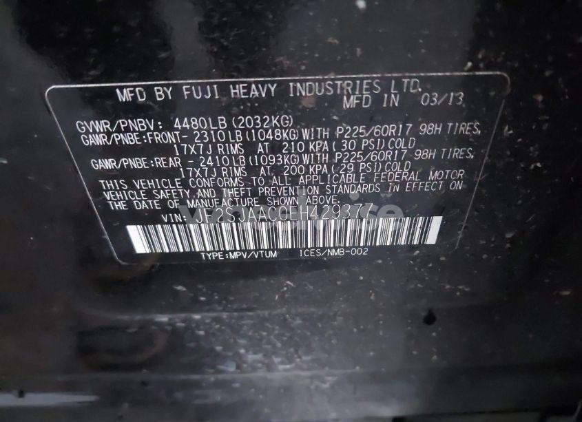 Photo 9 of 2014 Subaru Forester 2.5I (VIN JF2SJAAC0EH429377)