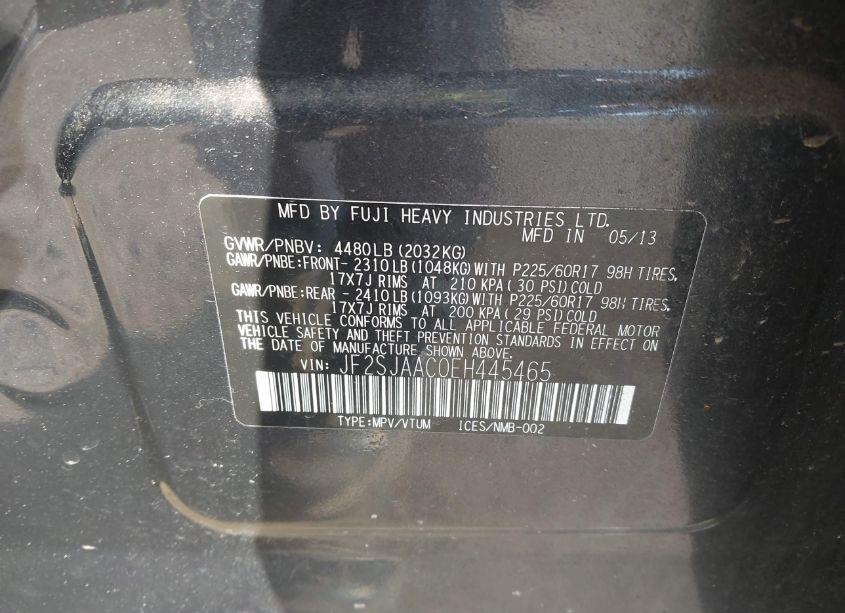 Photo 9 of 2014 Subaru Forester 2.5I (VIN JF2SJAAC0EH445465)