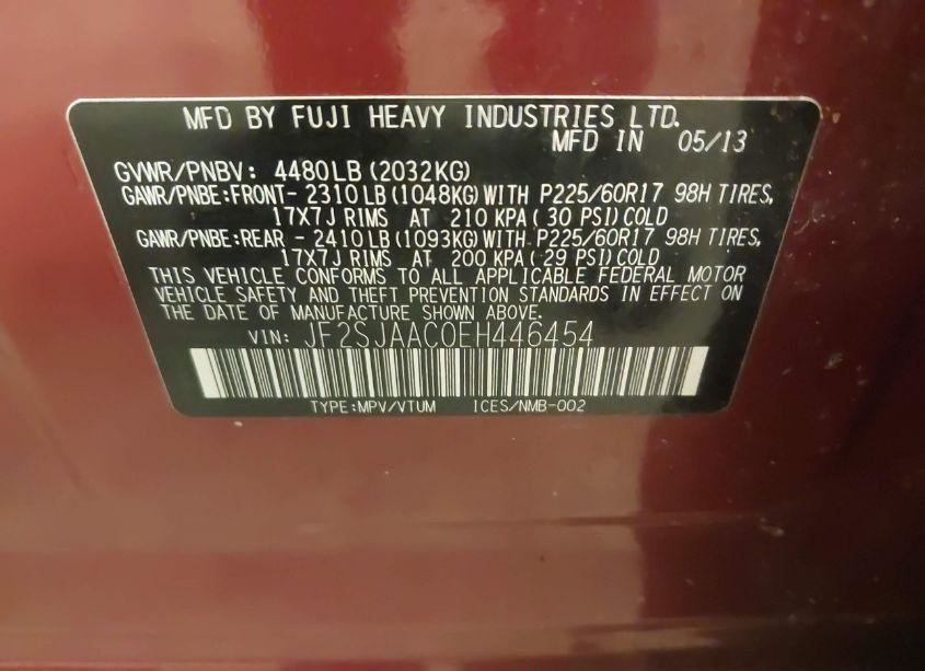 Photo 9 of 2014 Subaru Forester 2.5I (VIN JF2SJAAC0EH446454)