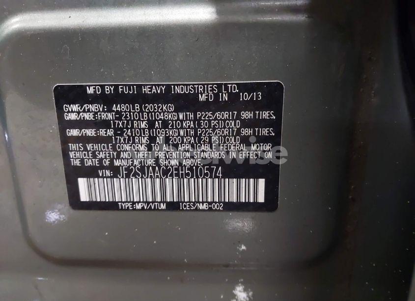 Photo 9 of 2014 Subaru Forester 2.5I (VIN JF2SJAAC2EH510574)