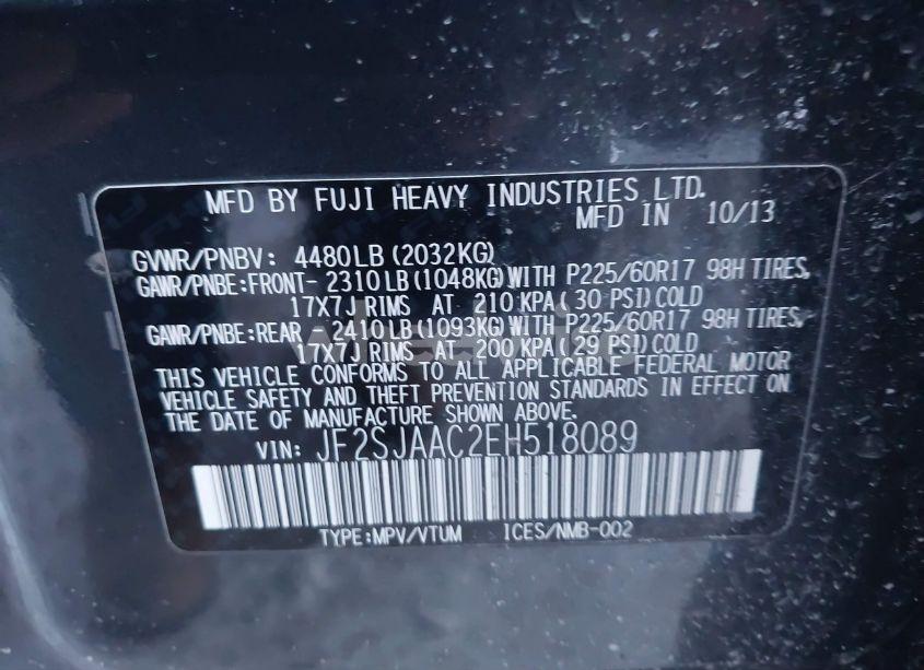 Photo 9 of 2014 Subaru Forester 2.5I (VIN JF2SJAAC2EH518089)