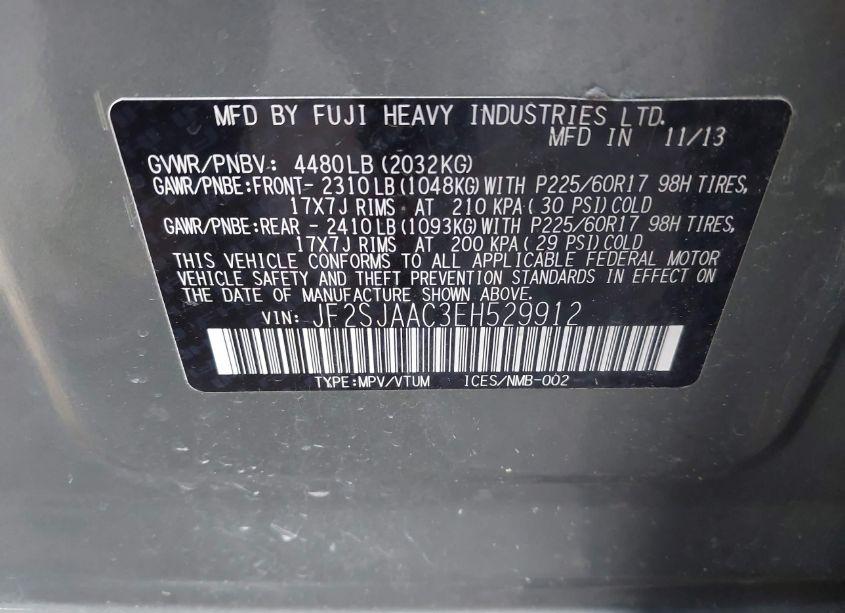 Photo 9 of 2014 Subaru Forester 2.5I (VIN JF2SJAAC3EH529912)