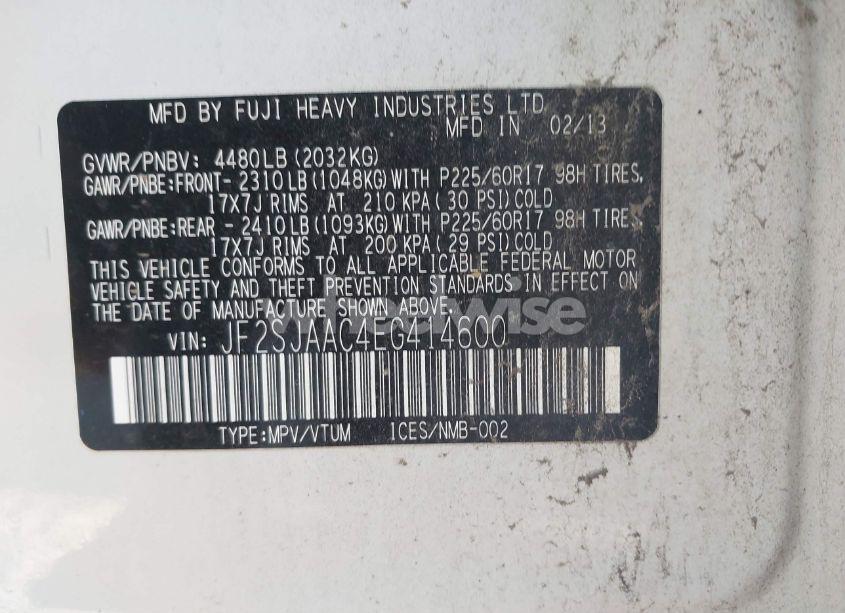 Photo 9 of 2014 Subaru Forester 2.5I (VIN JF2SJAAC4EG414600)