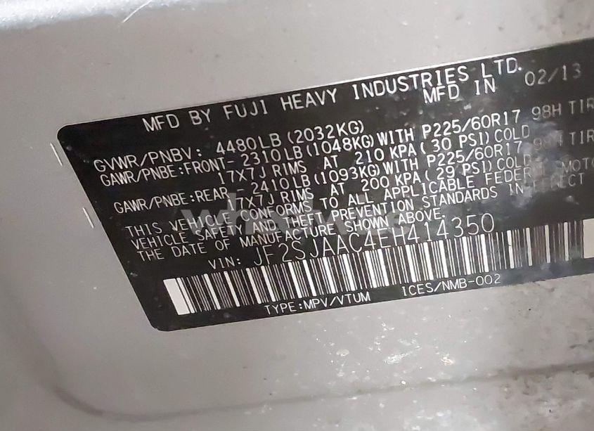 Photo 9 of 2014 Subaru Forester 2.5I (VIN JF2SJAAC4EH414350)