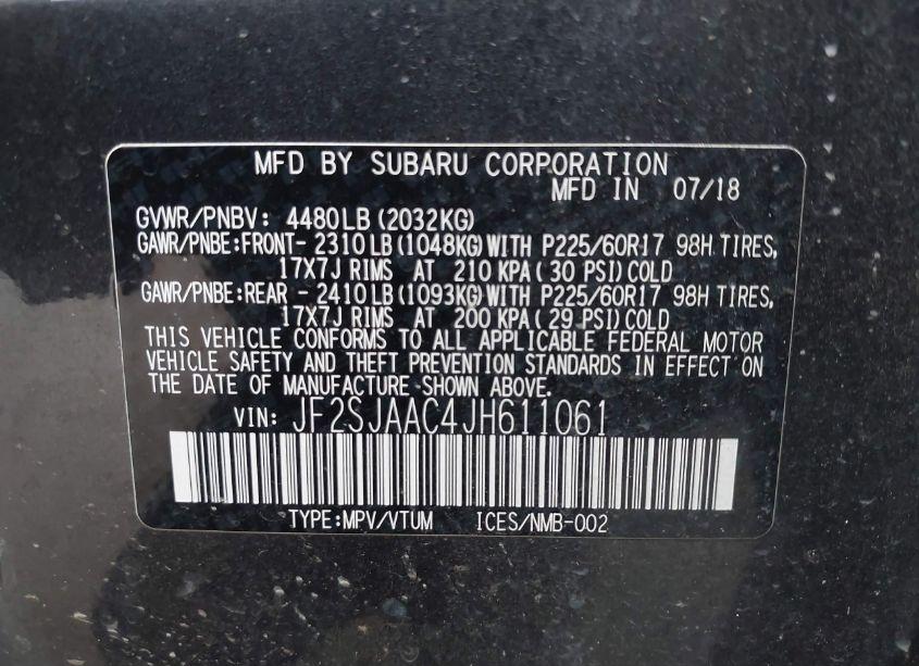 Photo 9 of 2018 Subaru Forester 2.5I (VIN JF2SJAAC4JH611061)