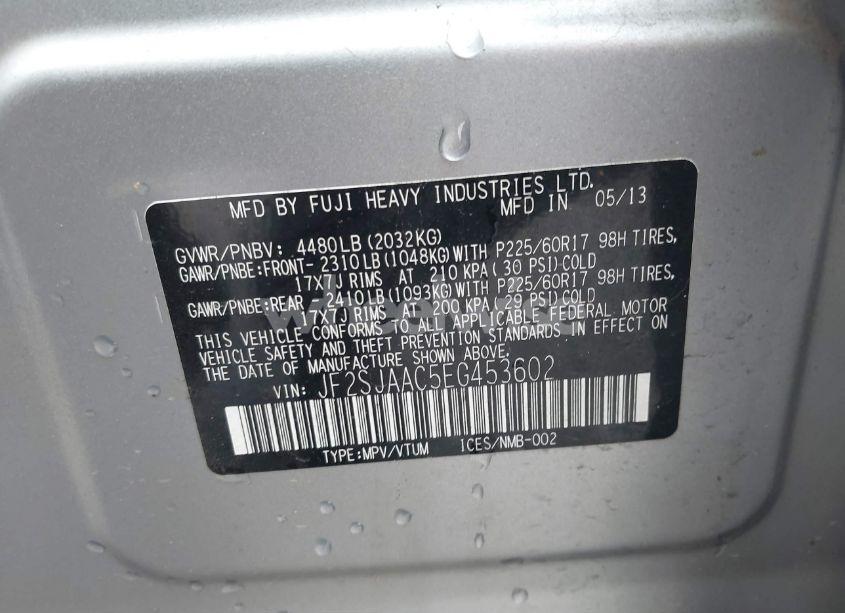 Photo 9 of 2014 Subaru Forester 2.5I (VIN JF2SJAAC5EG453602)