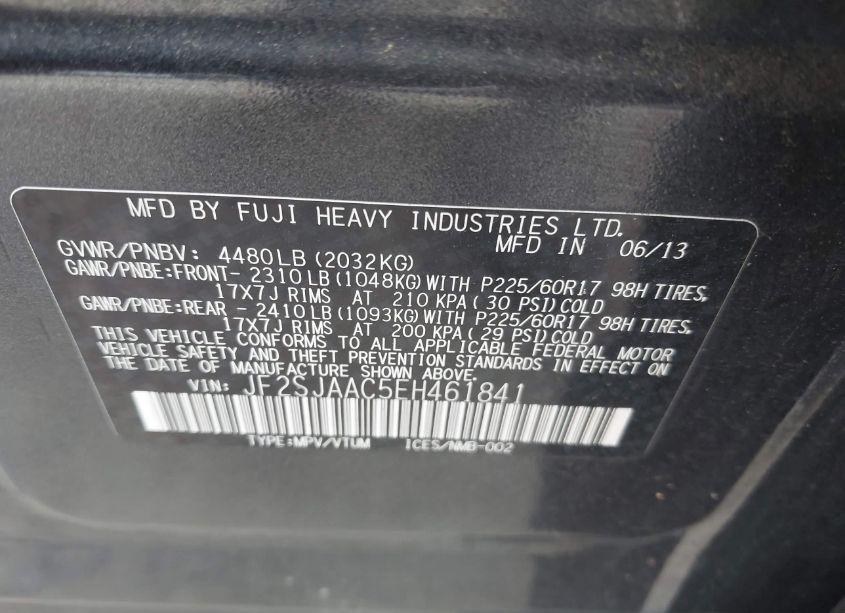 Photo 9 of 2014 Subaru Forester 2.5I (VIN JF2SJAAC5EH461841)