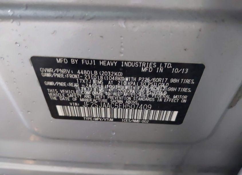 Photo 9 of 2014 Subaru Forester 2.5I (VIN JF2SJAAC5EH507409)