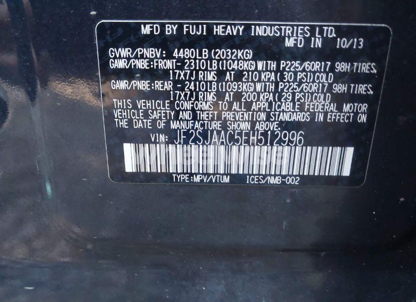 Photo 9 of 2014 Subaru Forester 2.5I (VIN JF2SJAAC5EH512996)