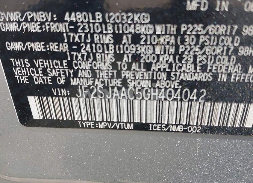 Photo 9 of 2016 Subaru Forester 2.5I (VIN JF2SJAAC5GH404042)