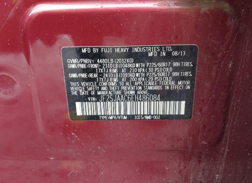 Photo 9 of 2014 Subaru Forester 2.5I (VIN JF2SJAAC6EH486084)