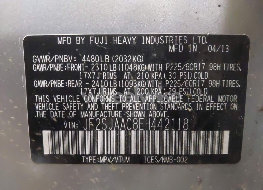 Photo 9 of 2014 Subaru Forester 2.5I (VIN JF2SJAAC8EH442118)