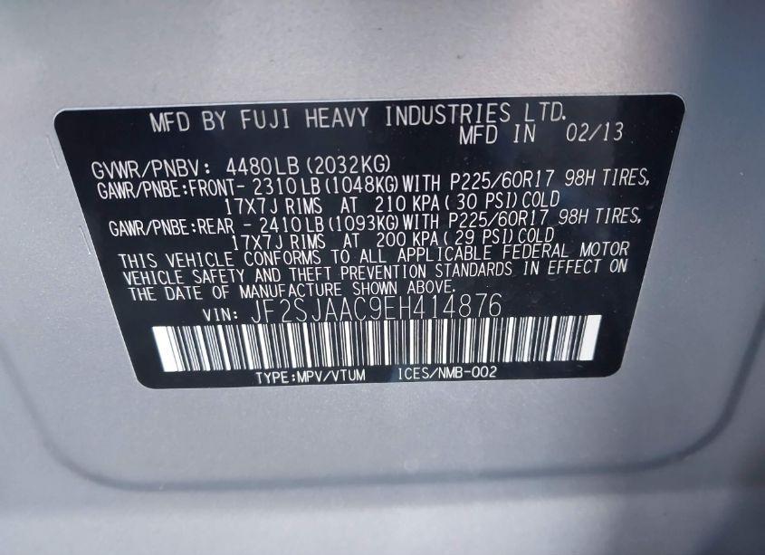 Photo 9 of 2014 Subaru Forester 2.5I (VIN JF2SJAAC9EH414876)