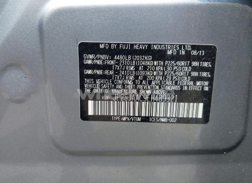 Photo 9 of 2014 Subaru Forester 2.5I (VIN JF2SJAAC9EH489321)