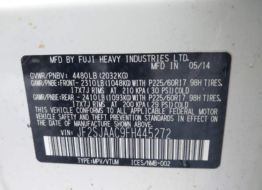 Photo 9 of 2015 Subaru Forester 2.5I (VIN JF2SJAAC9FH445272)