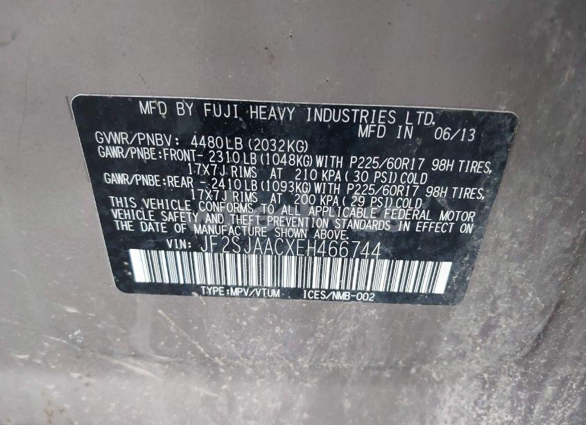 Photo 9 of 2014 Subaru Forester 2.5I (VIN JF2SJAACXEH466744)