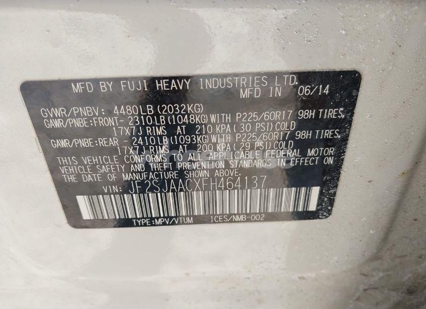 Photo 9 of 2015 Subaru Forester 2.5I (VIN JF2SJAACXFH464137)